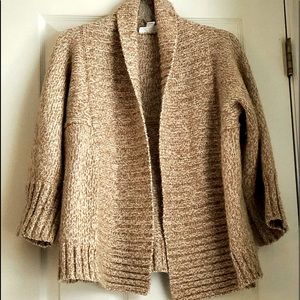 Beautiful tan and white Ann Taylor Loft cardigan